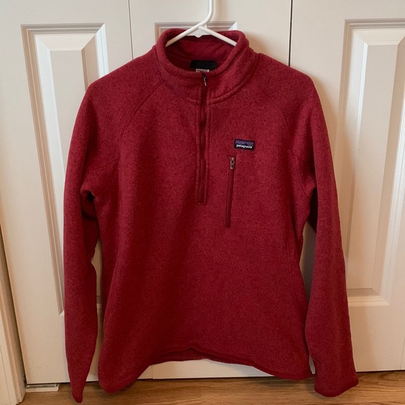 Patagonia Mens Better Sweater 1/4 Zip Pullover Size Medium Jacket Red - Picture 2 of 2